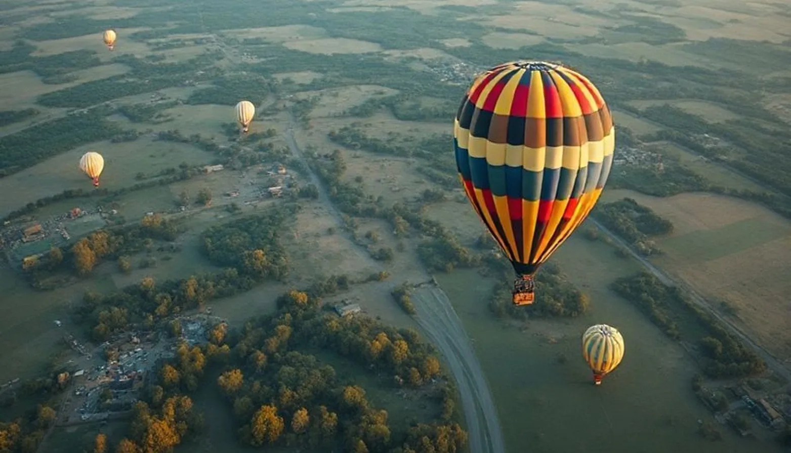Balloon photoshoot professional aerial view